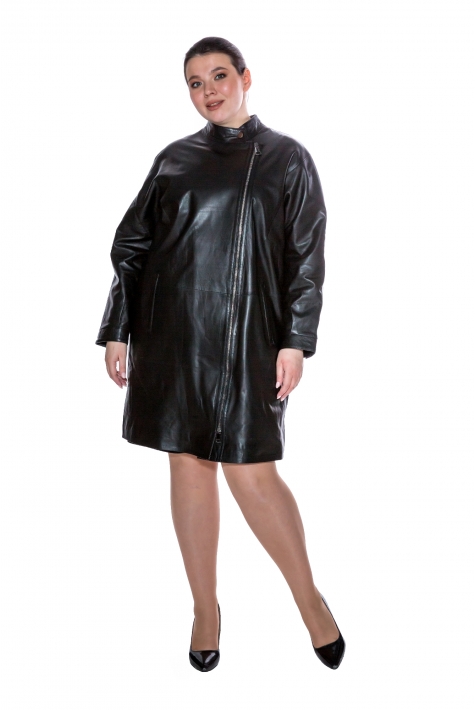 Женское кожаное пальто из натуральной кожи с воротником 8011556