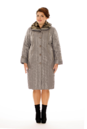 Женское пальто из текстиля с капюшоном, отделка искусственный мех 8011856-2