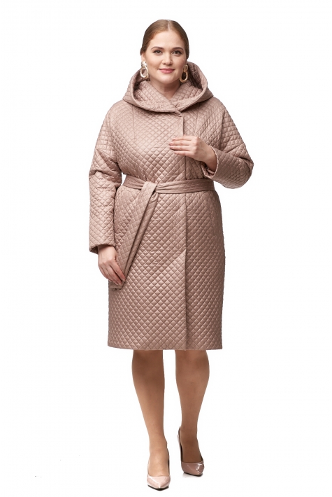 Женское пальто из текстиля с капюшоном 8012744