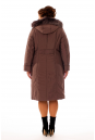 Женское пальто из текстиля с капюшоном, отделка песец 8015940-3